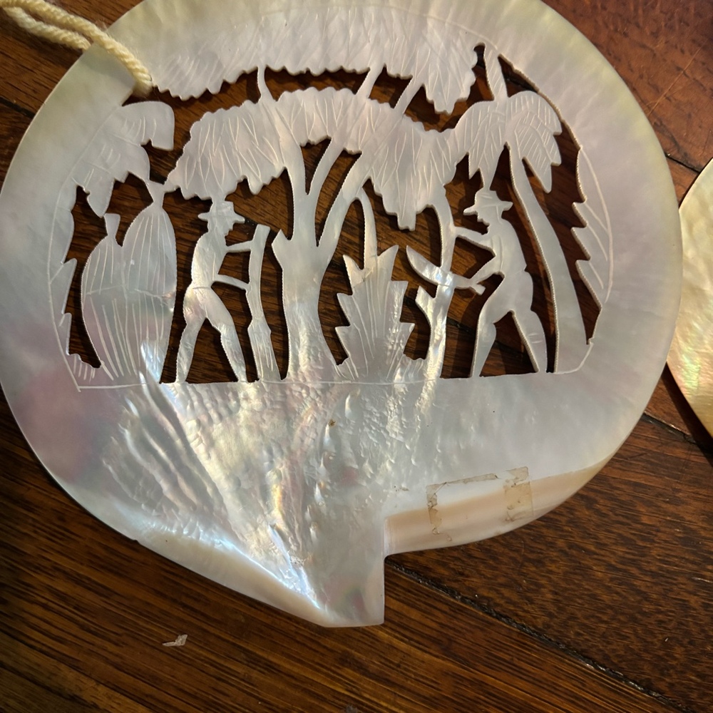 vintage hand-carved mother of pearl abalone shell